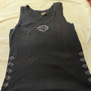 Harley-Davidson Black Tank Top with Silver Accents
